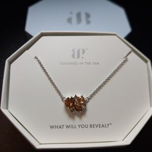 Elegant Silver Necklace with Brown Gemstones